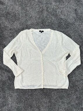 Frye 100% Cotton Long Sleeve White Cardigan